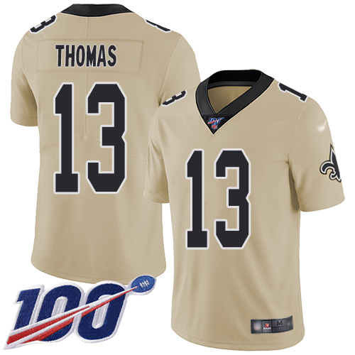 Men New Orleans Saints Limited Gold Michael Thomas Jersey NFL Football #13 100th Season Inverted Legend Jersey